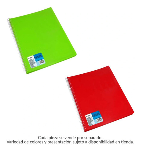 Carpeta Espiral Con Protectores De Hojas Color A Elegir Q20