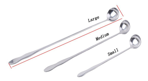 Cuchara Mango Largo 7.5 10 12  Acero Inoxidable Para Mezclar