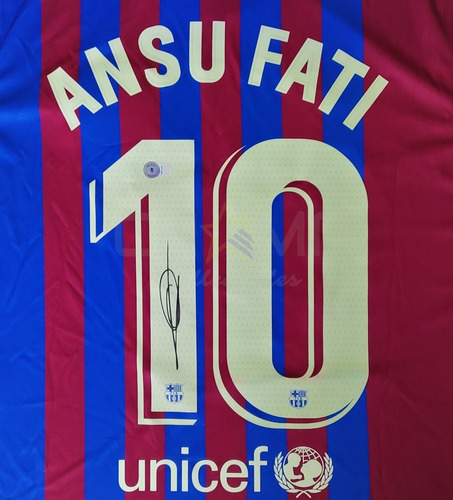 Jersey Autografiado Ansu Fati Fc Barcelona 2021-22 Local