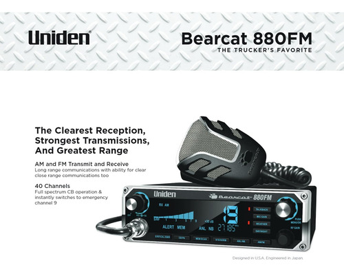 Radio Cb 880fm 40 Canales Modo Dual Am Fm Pantalla Lcd Negro