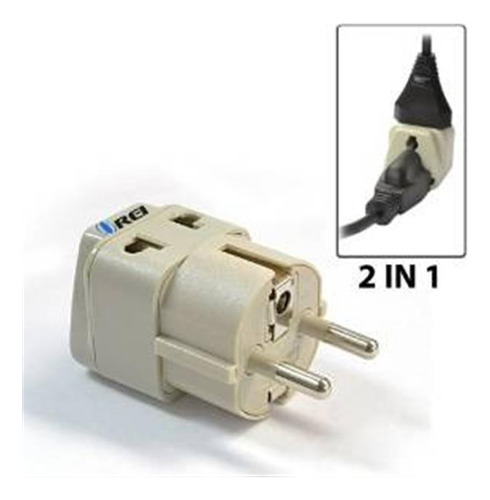 Orei Grounded Universal 2 En 1 Adaptador De Enchufe Schuko T