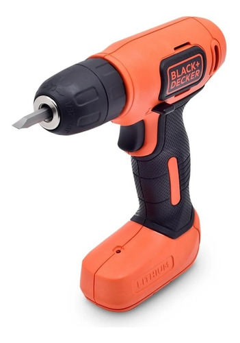 Imagen 2 de 5 de Taladro atornillador inalámbrico de 10mm Black+Decker LD008 8V + accesorios