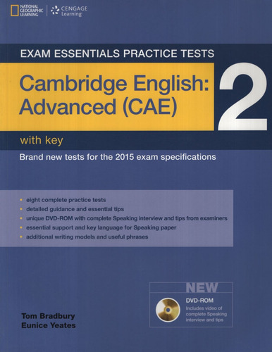 Cambridge English Advanced 2 - Exam Essentials Practice Tests With Key + Dvd-Rom, de Osbourne, Charles. Editorial National Geographic Learning, tapa blanda en inglés internacional, 2015