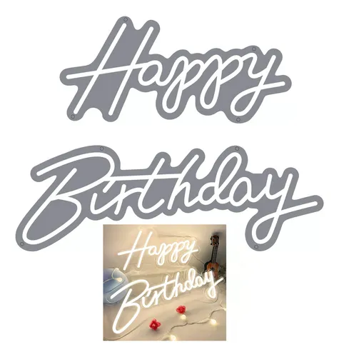 comprar Feliz Cumpleaños De Letrero Luminoso Neón Led Luz Cálida