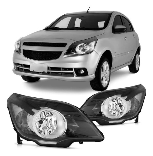 Optica P/ Chevrolet Agile 2009 2010 2011 2012 2013 Negra