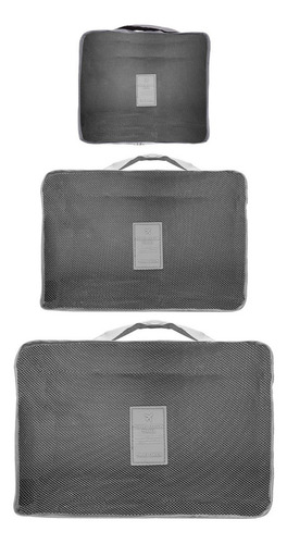 Conjunto 6 Organizadores Mala Para Viagem Nylon Cinza Lyor