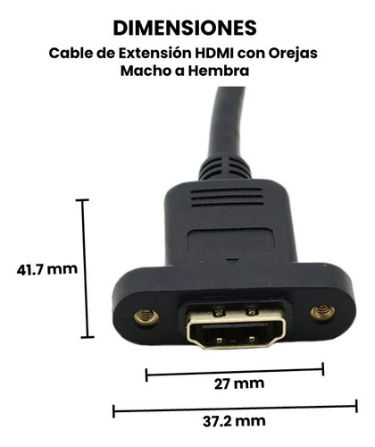 Cable De Extensión Hdmi Con Orejas Macho A Hembra 1m