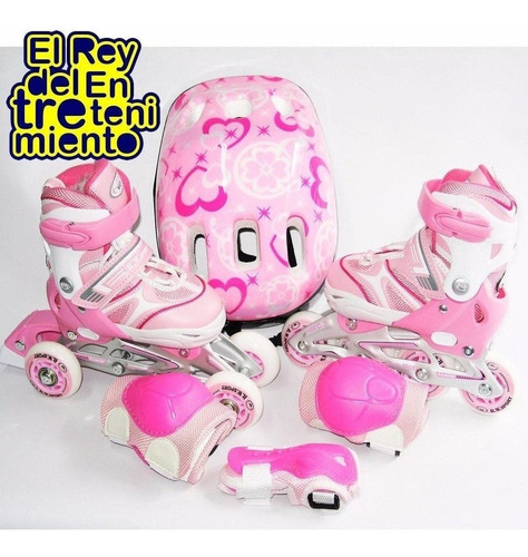 Set Rollers Aluminio + Casco + 6 Protecciones + Bolso El Rey