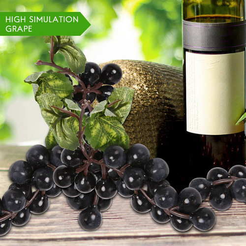 10 Cachos De Uvas Pretas Artificiales, Frutas Falsas, Home H