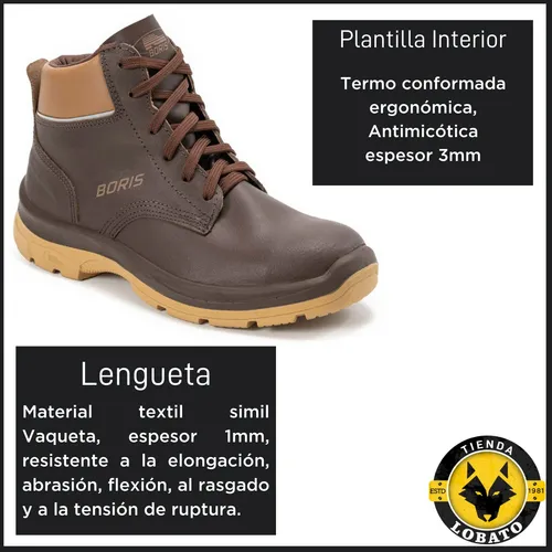 Botin Boris Zapato Boris Borcego Puntera D Acero Dialectrico