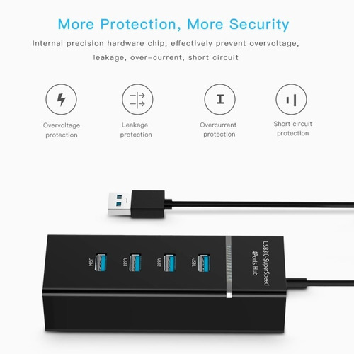 Imagen 5 de 7 de Hub Usb 3.0 Pc Windows Notebook Mac 4 Puertos Salidas Pc Escritorio