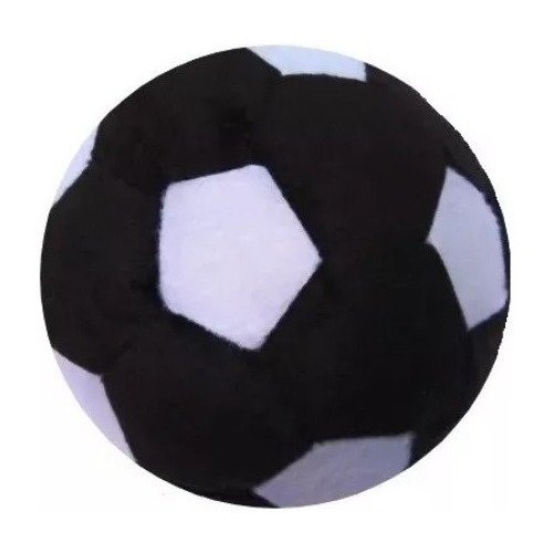 Bola De Pelúcia Preta E Branca 20 Cm Lavável Antialérgica