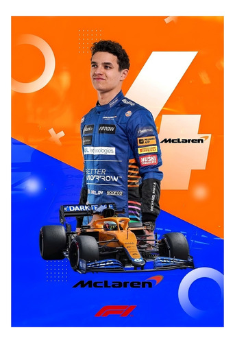 Lando Norris Mclaren Formula 1 Poster 48x33cm