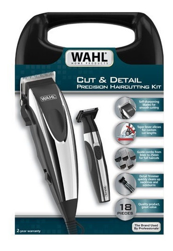 Máquina De Cortar Cabello Wahl Cut Y Detail 18 Piezas