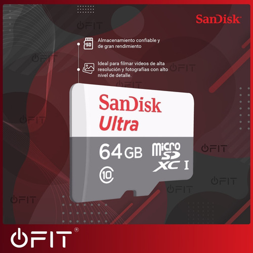 Imagen 3 de 9 de Memoria Micro Sd Ultra Sandisk 64gb Clase 10