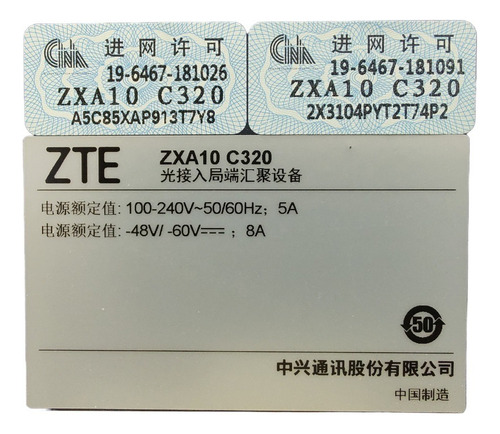 Olt Zte C320 02u 19 10g Uplink Gtgh C+ Smxa/3 Pram Ac