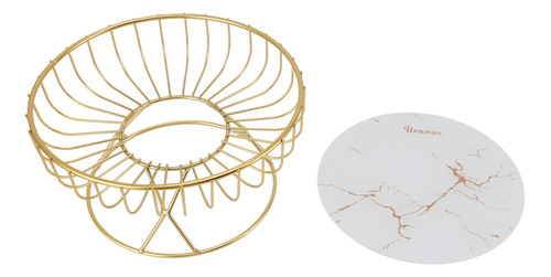 Cesta De Frutas De Metal Redonda, Tazón Hueco De Gran Capaci