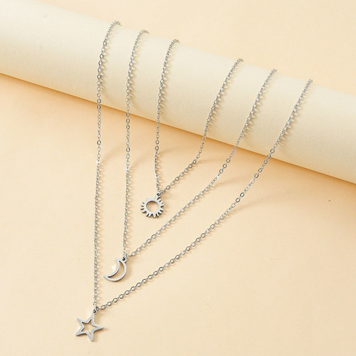 Collares De Tarjetas De Amigos Con Sol, Luna Collar Sencillo