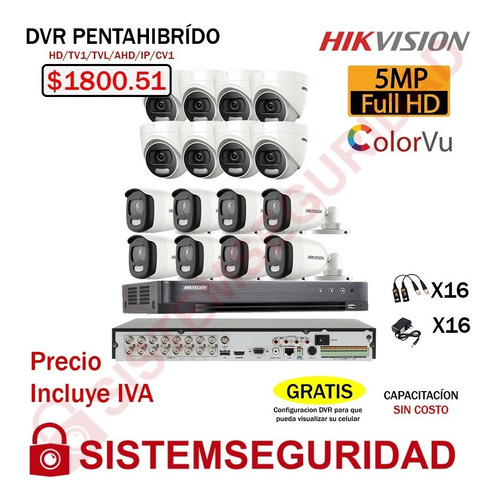 Imagen 7 de 7 de Kit 2 4 8 Camara De Seguridad 5mp Colorvu Color Vu Hikvision