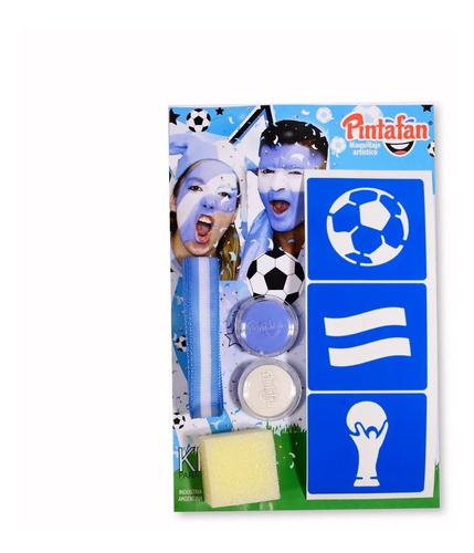 Kit Set De Maquillaje Pintafan Argentina Mundial Stencil