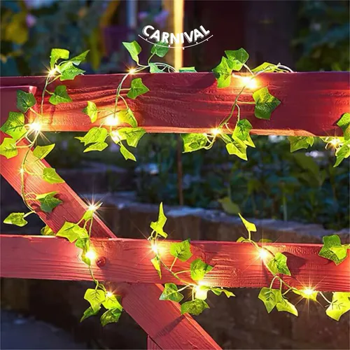 Guirnalda De Hojas Hiedra Con Luces Led Cálidas Enchufe Usb