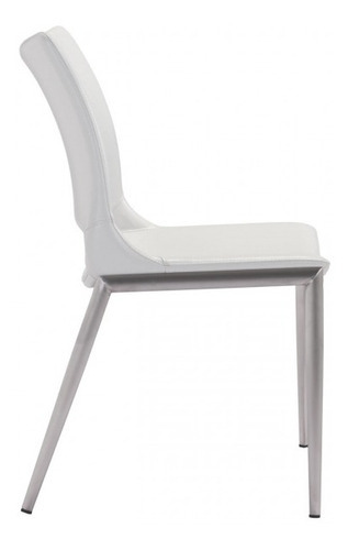 Silla De Comedor Ace Blanco/acero Këssa Cdmx Color De La Estructura De La Silla Plateado Color Del Asiento Blanco Diseño De La Tela Liso