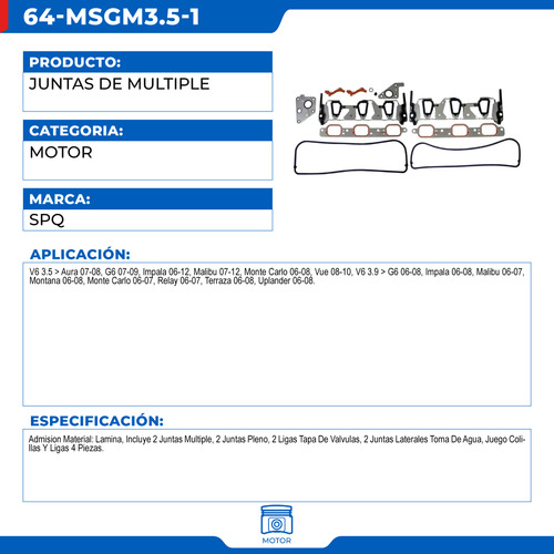 Junta Múltiple Admisión Pontiac Montana 2006-2008 V6 3.9
