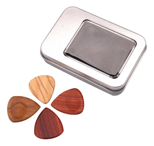 4 Piezas PĂșa Picks Plectro Con Caja De Hierro Set