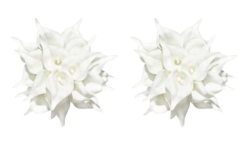 40 Flores Artificiales De Lirio De Cala Blancas Con Un Suave
