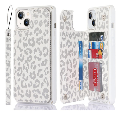 Cavor Funda P/ iPhone 13 Tarjetero Funda Cartera Cuero Golpe