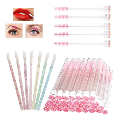 10 Porta Cepillos Para Pestañas+ 10 Cepillos + 12 Lip Brush 