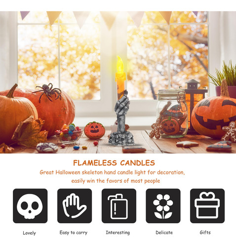 Adorno Para Lámpara De Halloween Con Luz Manual, 2 Unidades