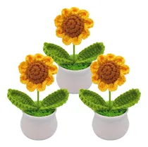 Comprar Joonor 3 Piezas De Flores De Hilo De Lana Tejidas A Mano, Fl