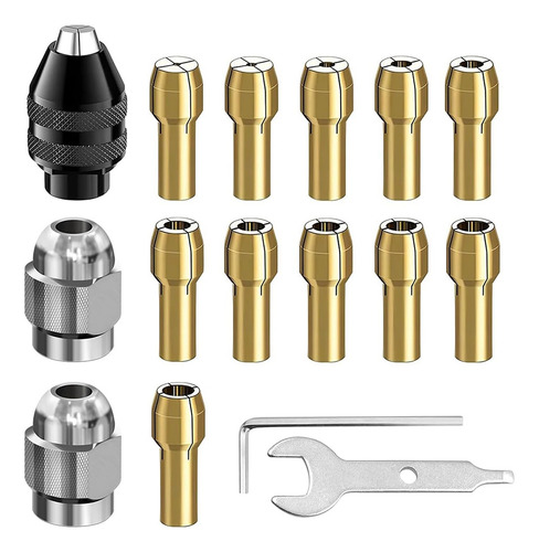 Juego De 16 Pinzas Drill Chuck Co., De 1/32 A 1/8 Pulgadas