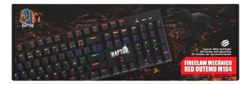 Teclado Raptor Mec-104 Mecánico Rgb Teclado Negro Idioma Español Latinoamérica