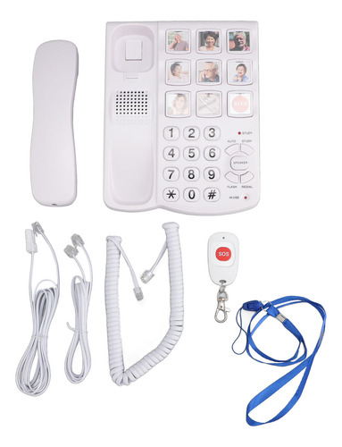 Teléfono Con Cable Big Button Para Personas Mayores, 9 Boton
