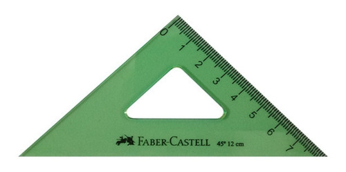 Escuadra 45z X 12cm. Verde Faber Castell