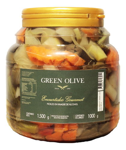 Pickles Mixtos Con Aceitunas Negras En Vinagre X 1 Kg. Esc. 