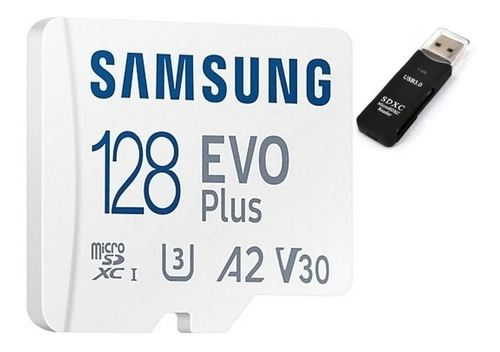 Micro Sd Samsung Evo Plus 128gb 100mb/s + Adaptador Usb 3.0