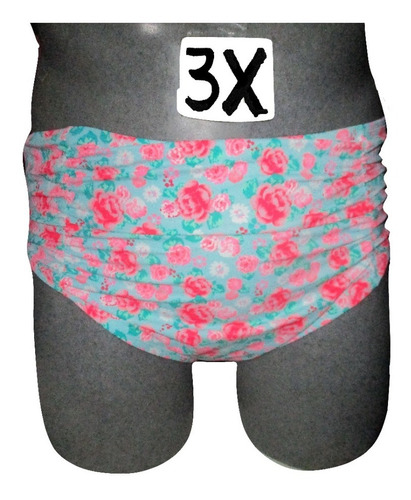 Traje De Baño Calzon Azul Flores Talla 3x (42/44) Joe Boxer