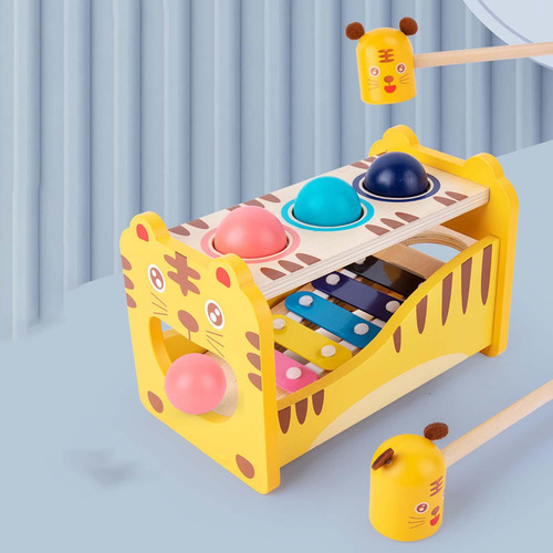 Banco De Golpecitos Musicales De Madera Con Xilófono