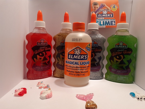 Kit Slime 4 Adhesivos + Activador + 5 Charms Elmers Original
