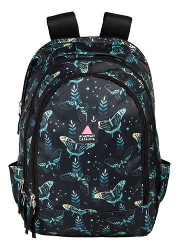 Agarrate Catalina Mochila 2 Cierres Estampada Color Papillon Diseño De La Tela Liso