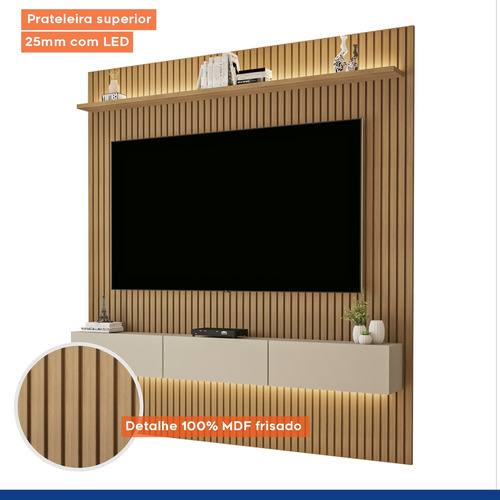 Painel Para Tv Até 70 Polegadas Frisado Com Led Duplo 3