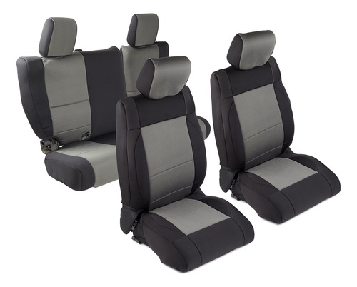 Kit De Fundas De Asiento Delantero Y Trasero De Neopreno Neg