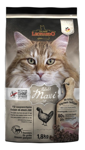 Imagen 1 de 1 de Alimento Leonardo Adult Maxi GF para gato adulto sabor pollo en bolsa de 1.8kg