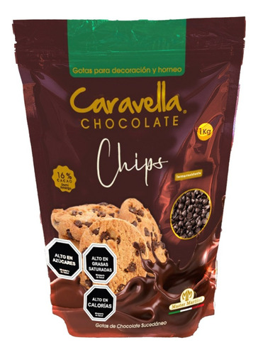 Cobertura De Chocolate Caravella Chips 1 Kg