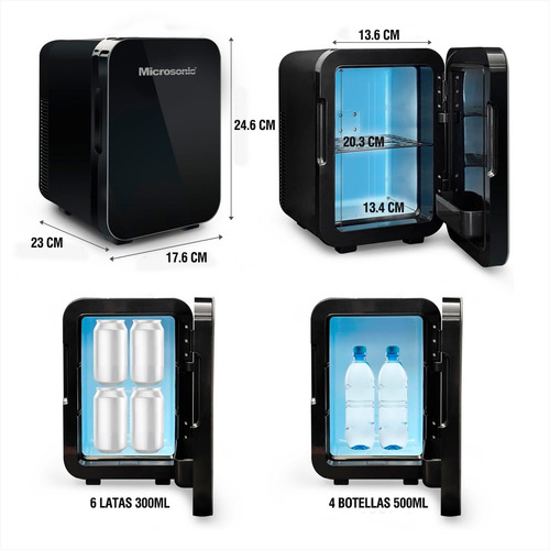 Conservadora Eléctrica Frio Calor Microsonic 4lts. 220v/12v Color Negro