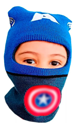 Gorro Pasamontaña Capitán América Avenger Niño Tapaboca Azul