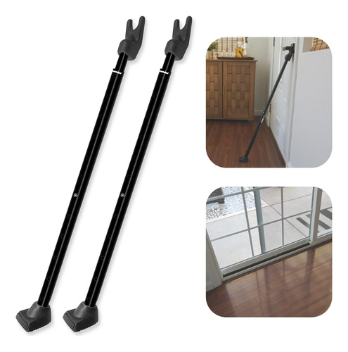 Barra De Seguridad Para Puertas 2 En 1 Color Negro 2 Unidade